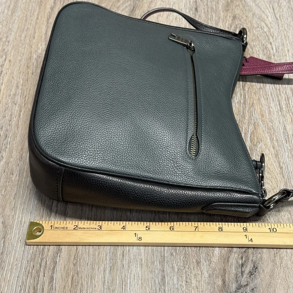 COACH Chaise Crossbody Cypress Green Black Red Colorblock Pebbled Leather 38696